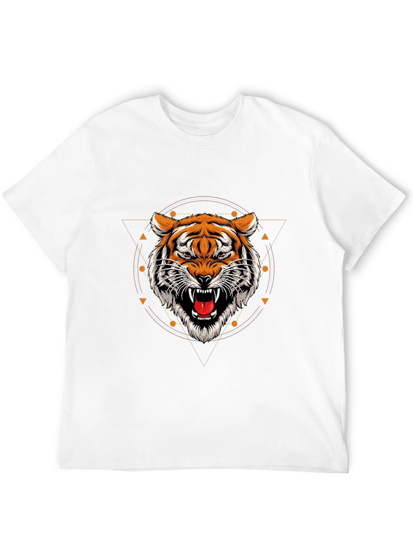Geometric Tiger Graphic Tee - Stylish Black T-Shirt