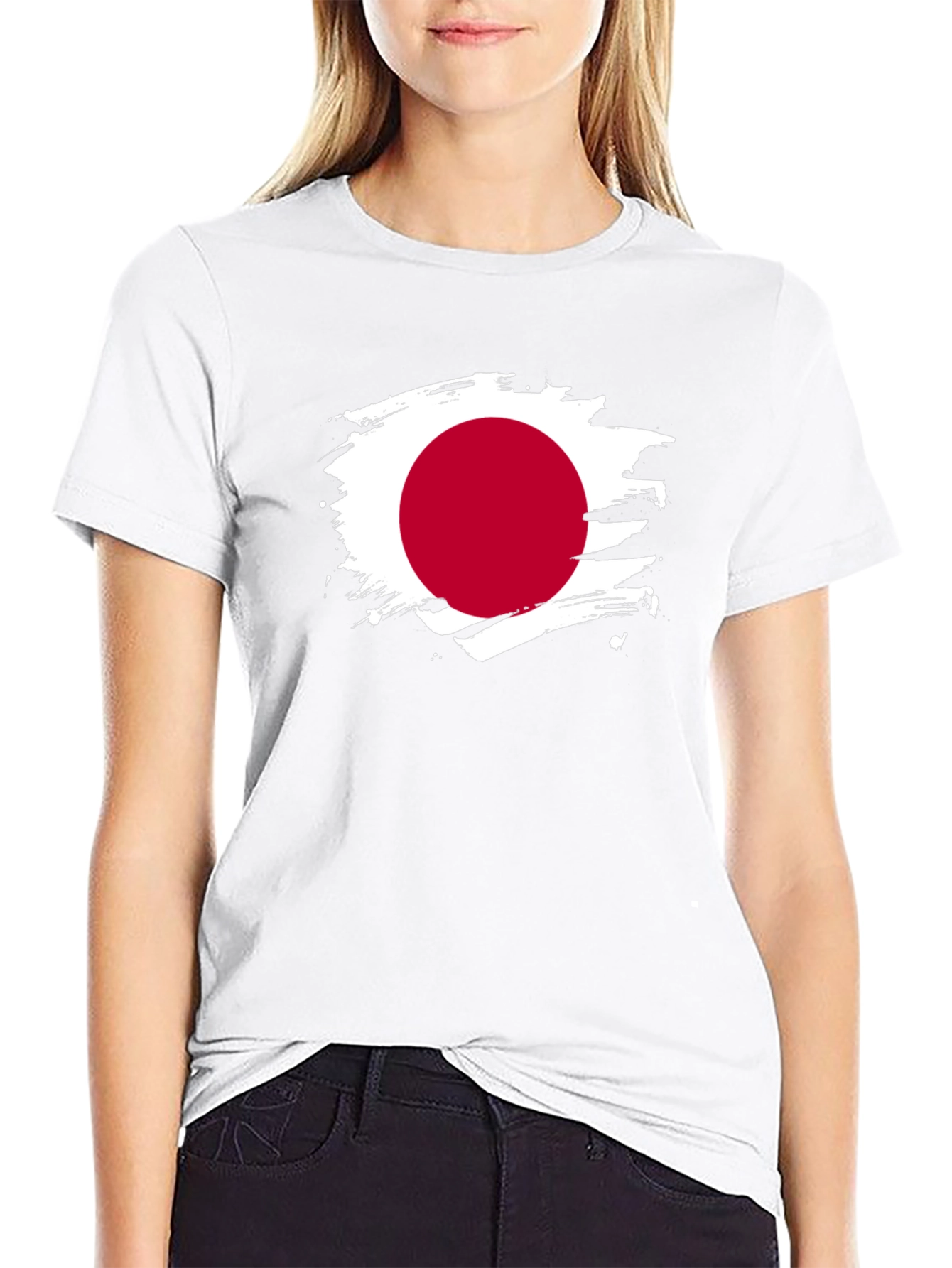 Japan Flag Brushstroke T-Shirt - Unique Graphic Tee