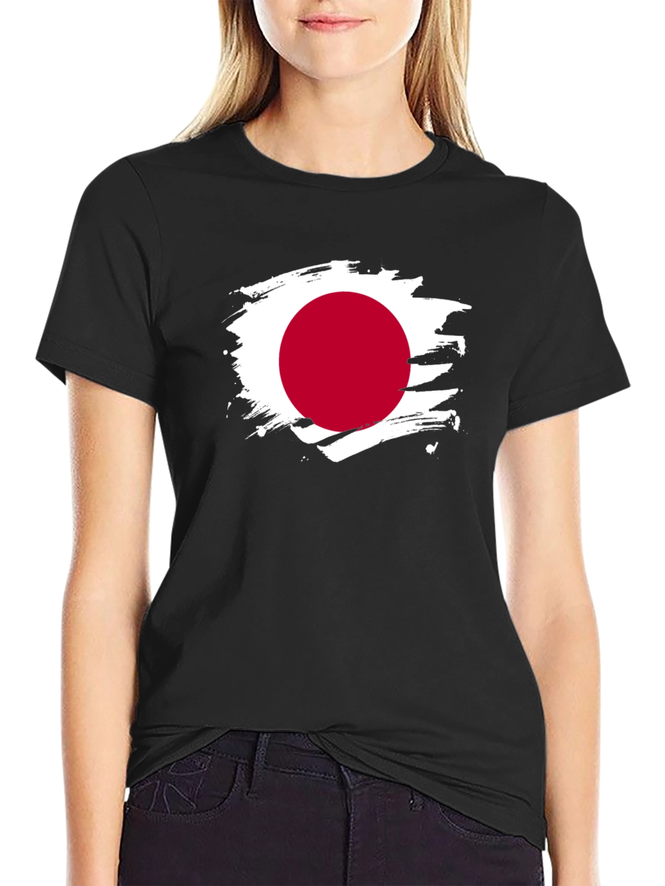 Japan Flag Brushstroke T-Shirt - Unique Graphic Tee