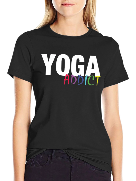 Yoga Addict Graphic Tee - Black