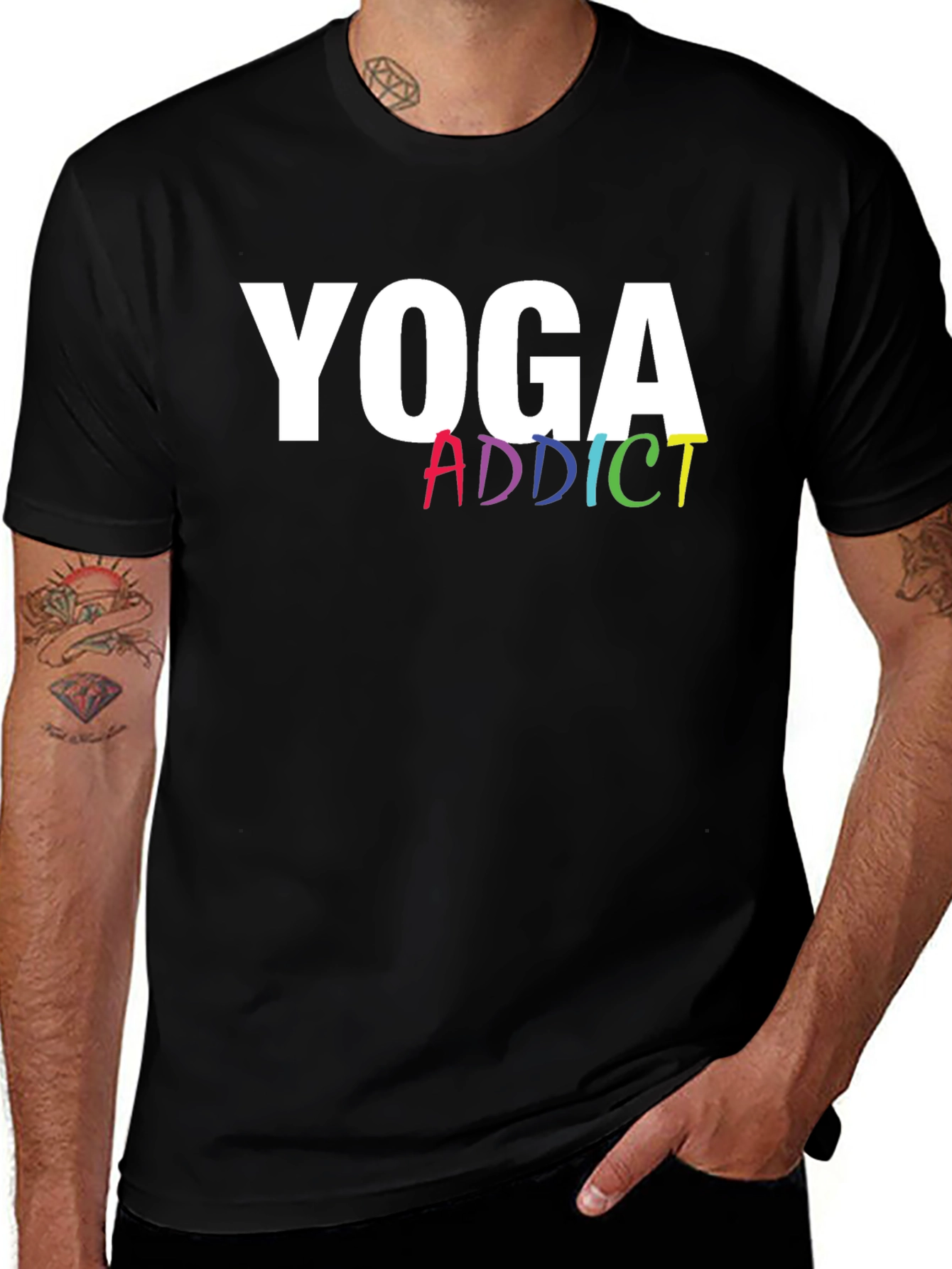 Yoga Addict Graphic Tee - Black