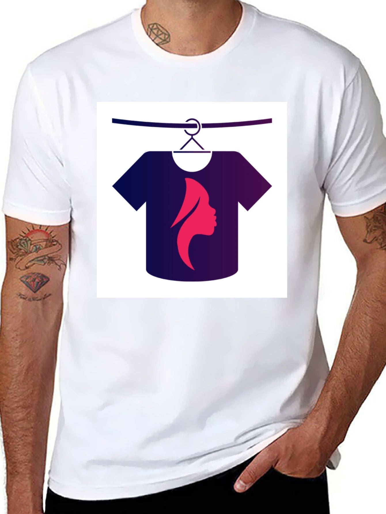Black Tee with Unique Graphic Design
