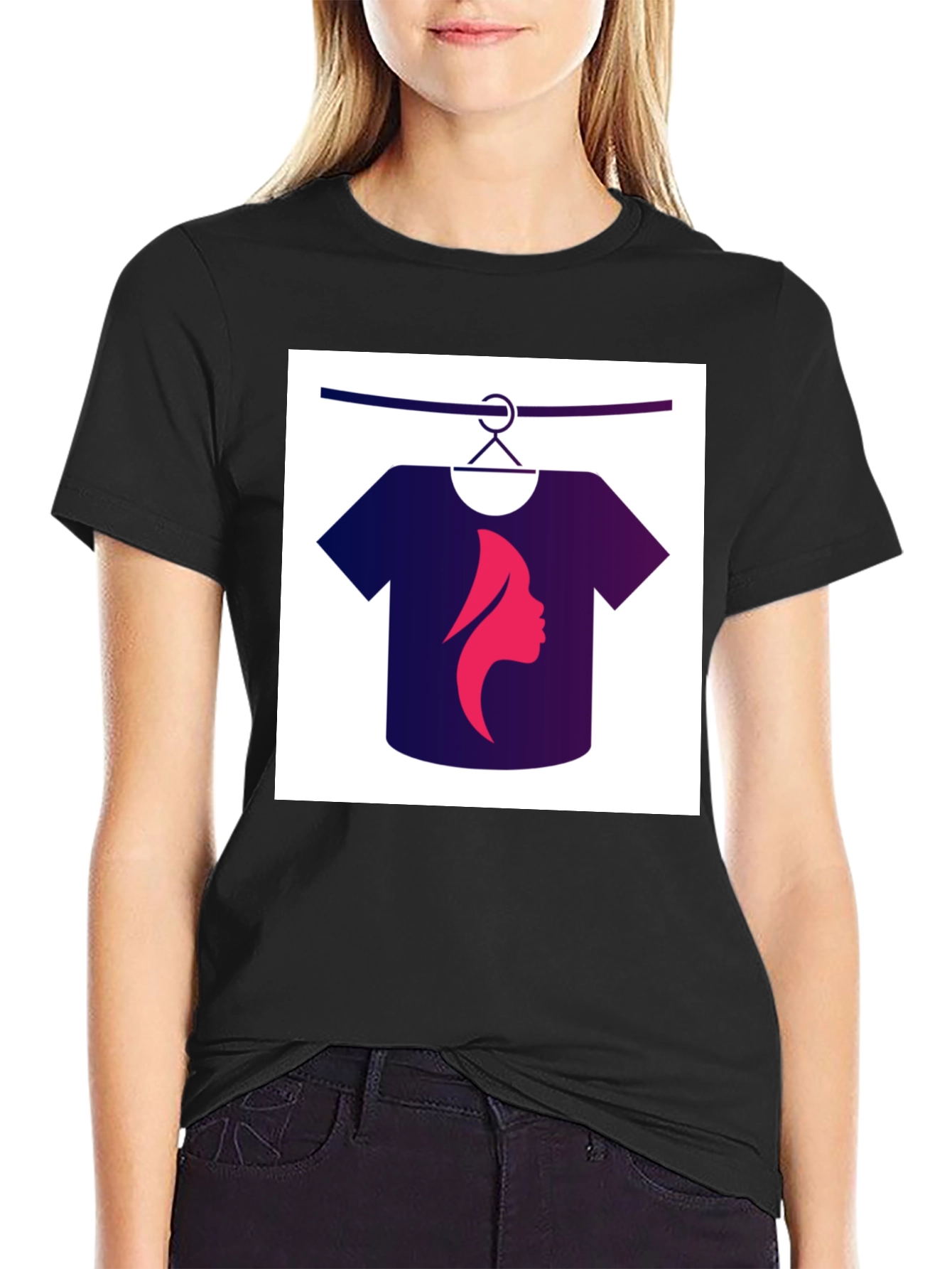 Black Tee with Unique Graphic Design