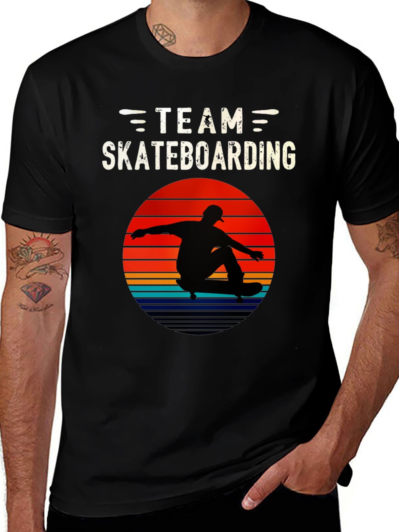 Team Skateboarding Graphic Tee - Retro Style