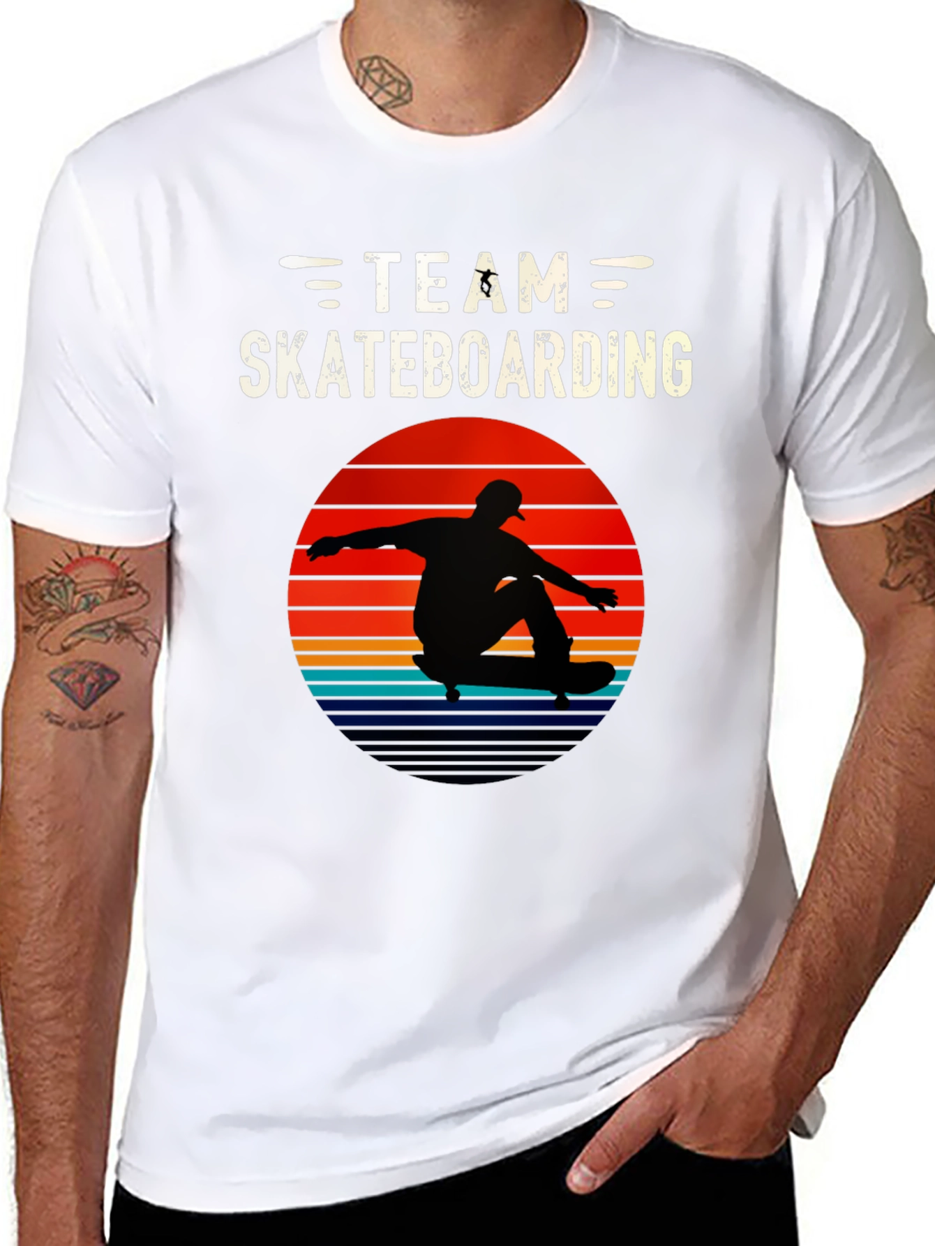 Team Skateboarding Graphic Tee - Retro Style