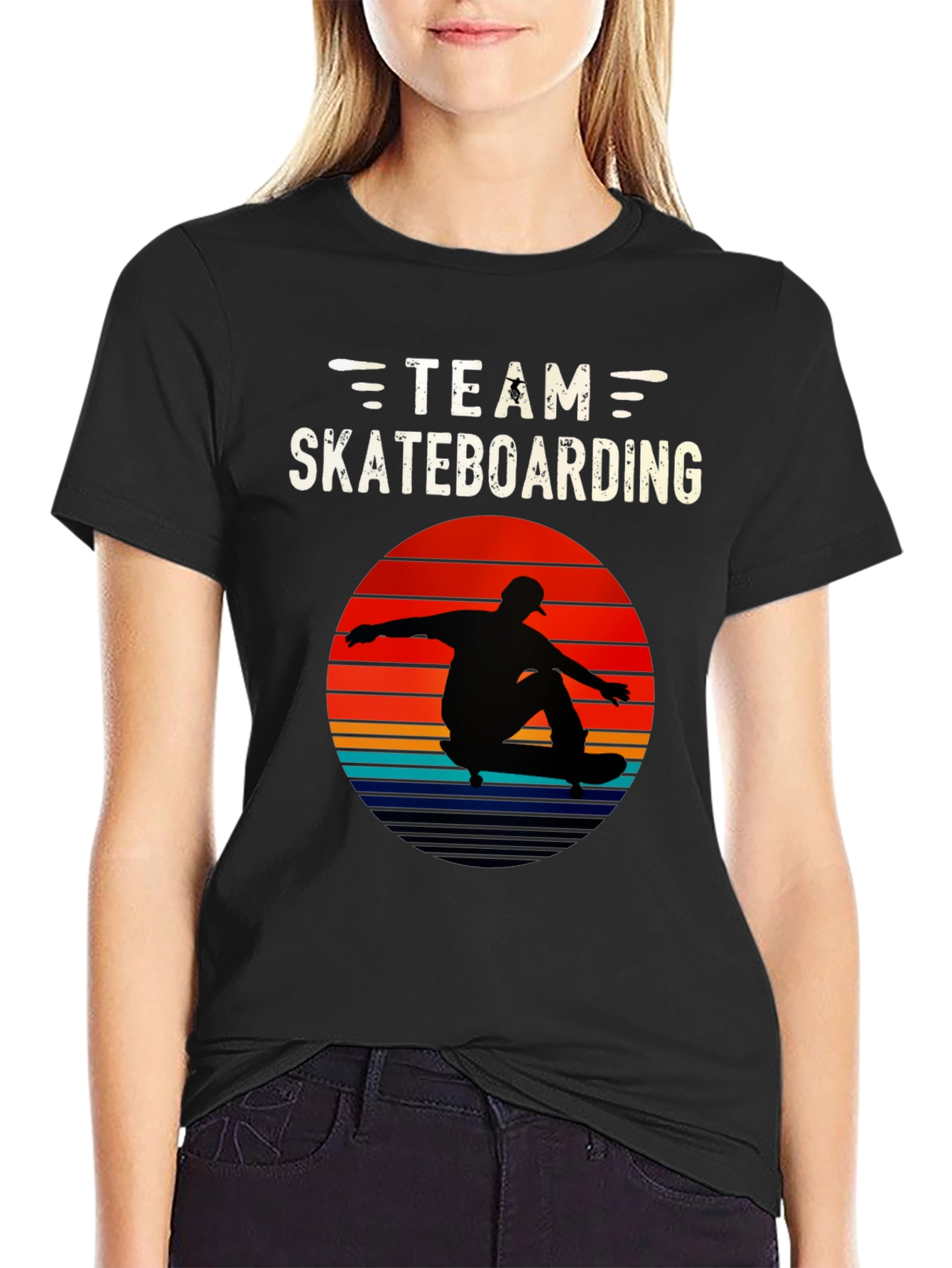 Team Skateboarding Graphic Tee - Retro Style