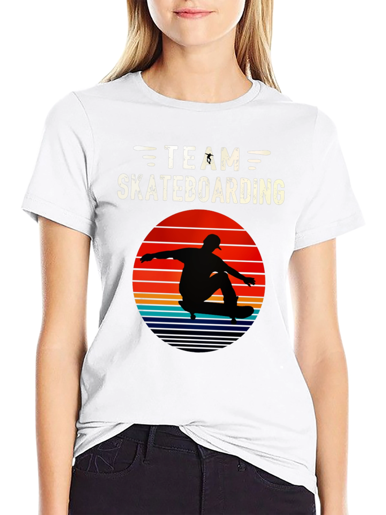 Team Skateboarding Graphic Tee - Retro Style