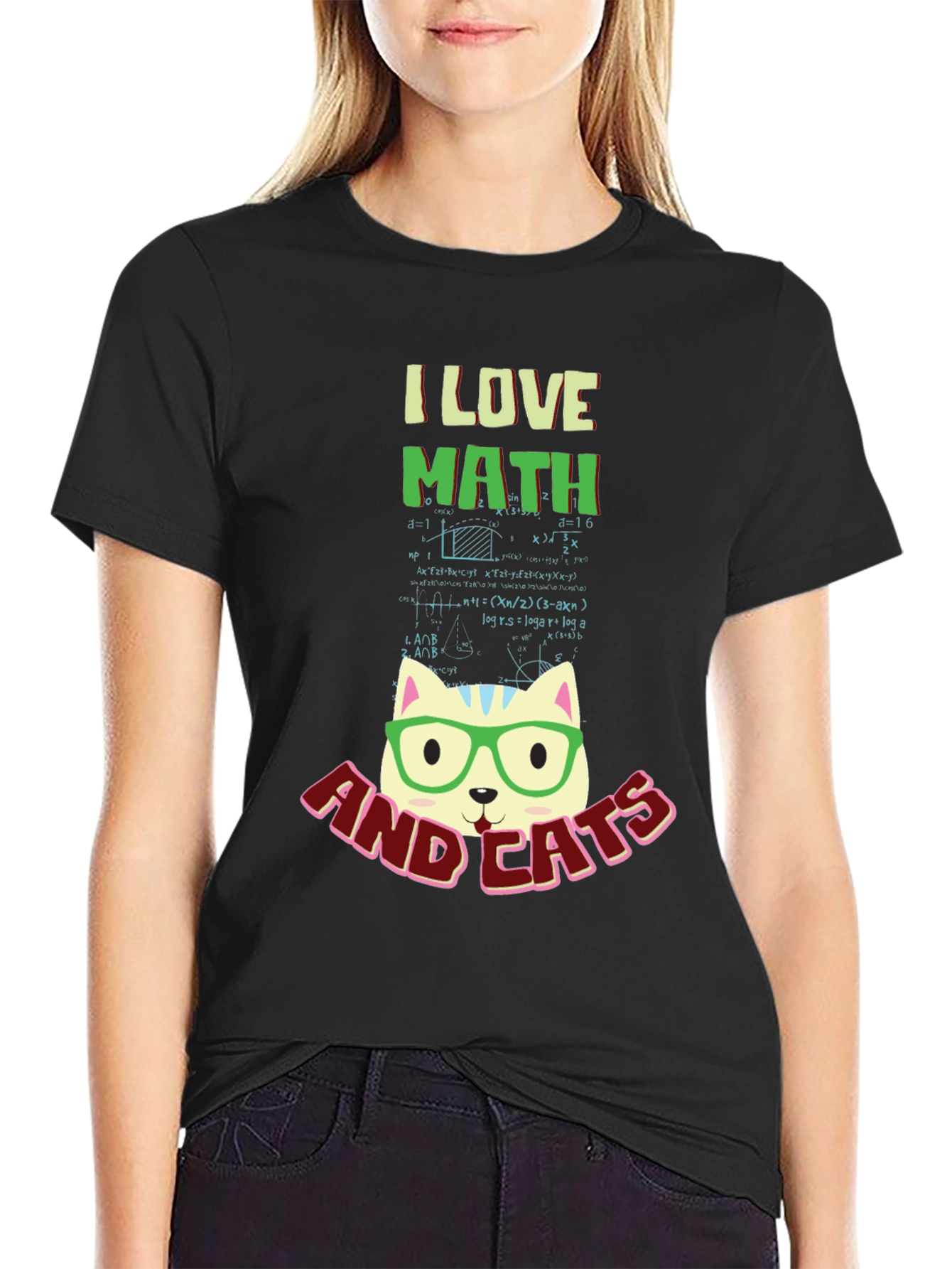I Love Math and Cats T-Shirt
