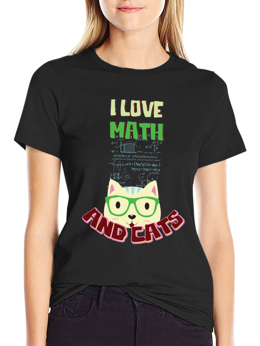 I Love Math and Cats T-Shirt