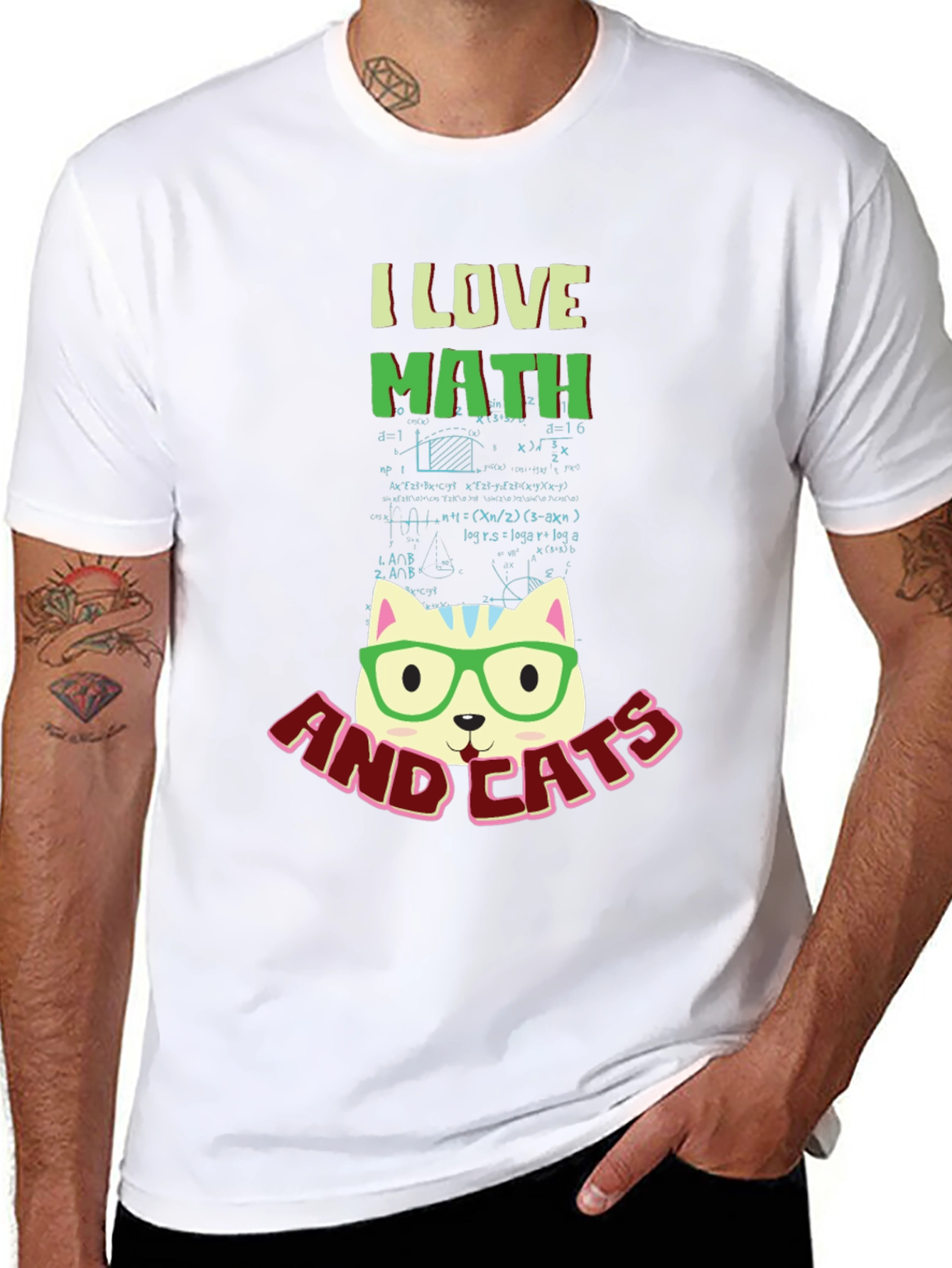 I Love Math and Cats T-Shirt