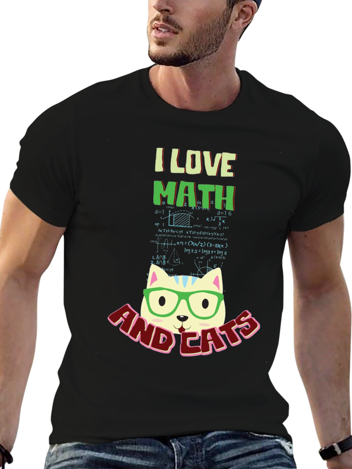 I Love Math and Cats T-Shirt