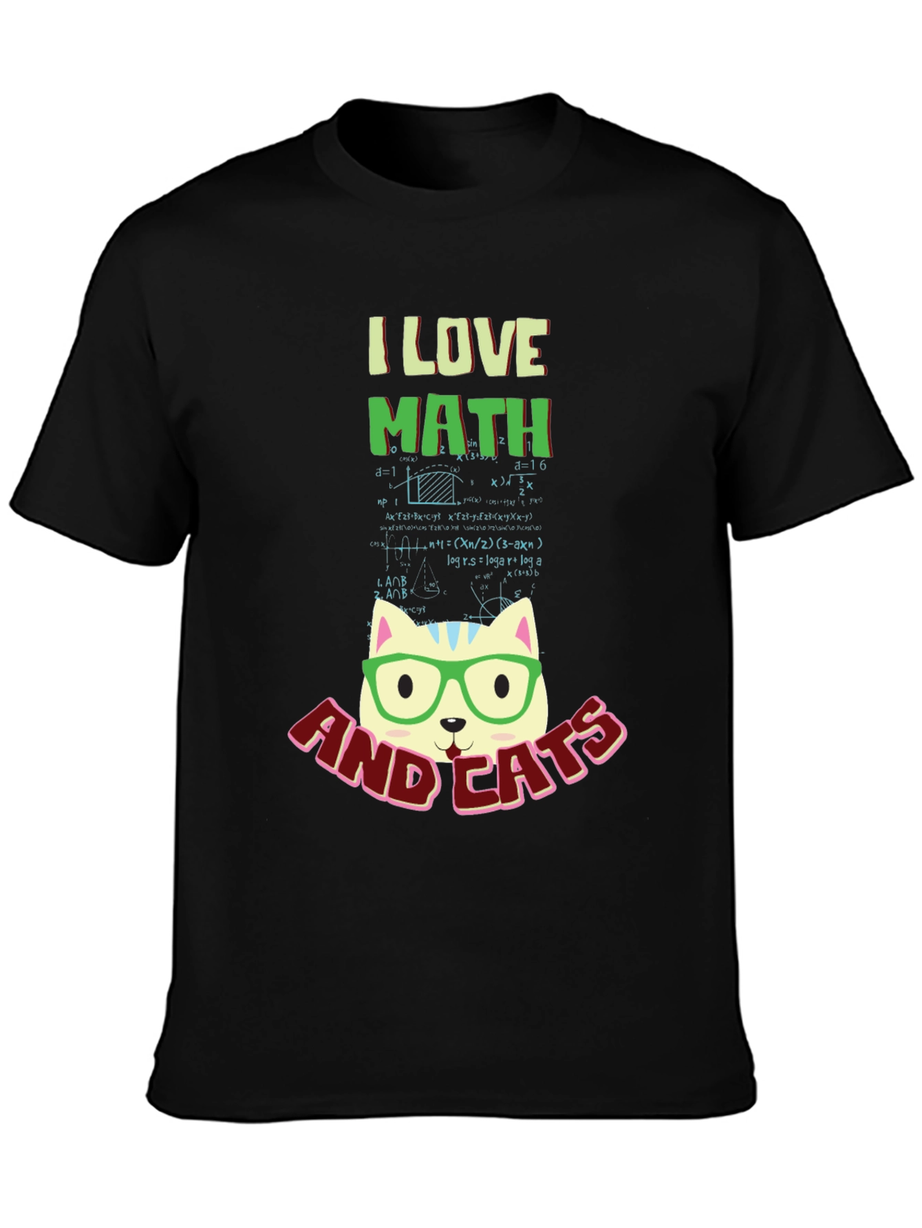 I Love Math and Cats T-Shirt