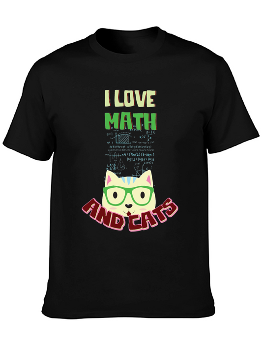 I Love Math and Cats T-Shirt