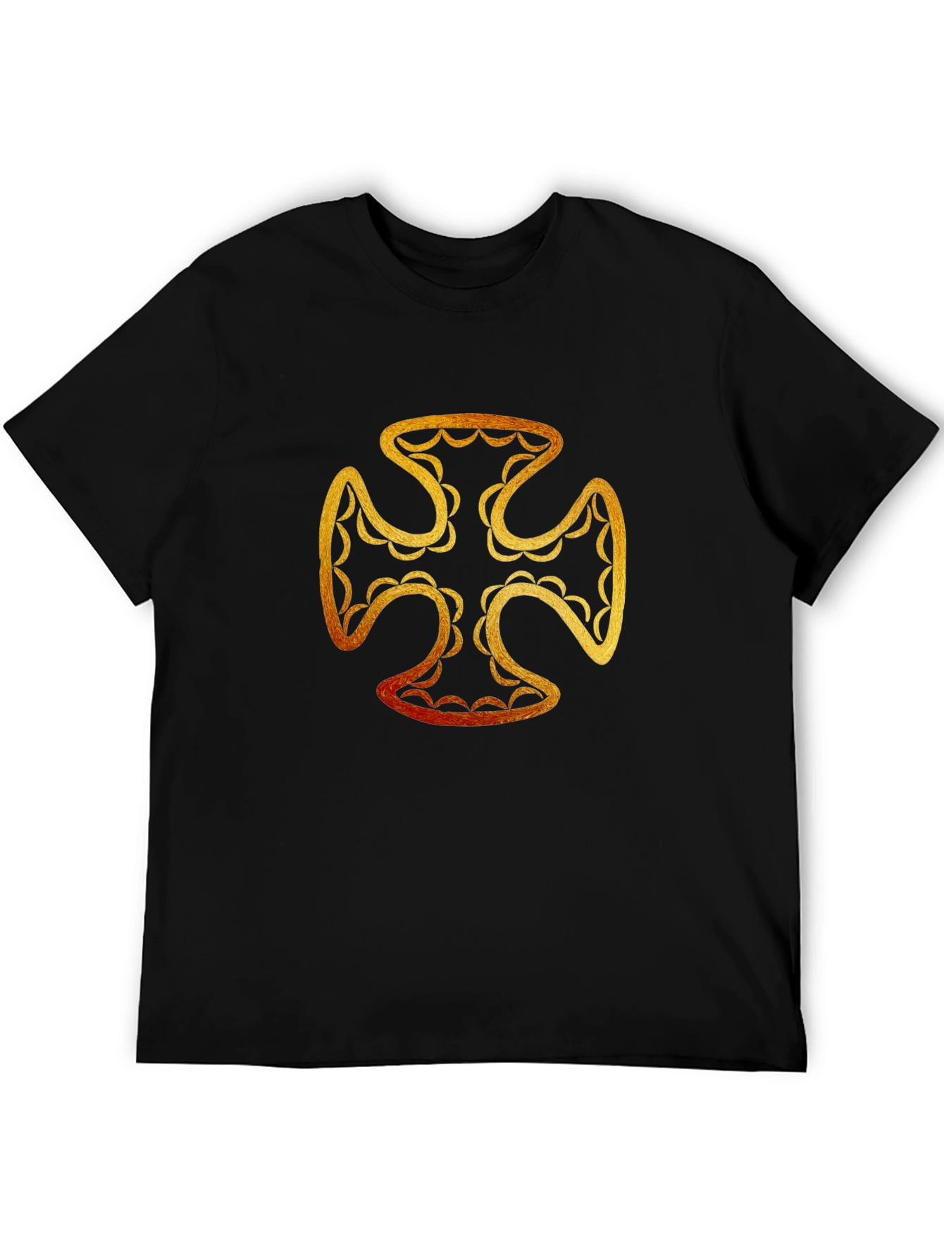 Golden Cross Graphic T-Shirt - Black