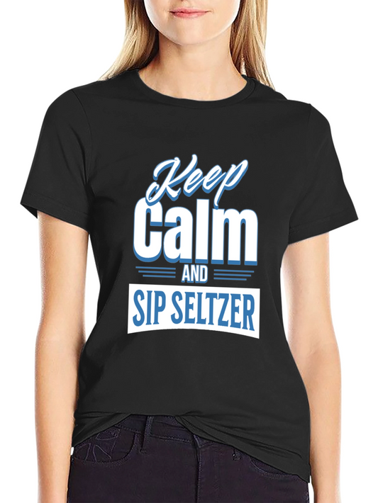 Keep Calm and Sip Seltzer Black T-Shirt