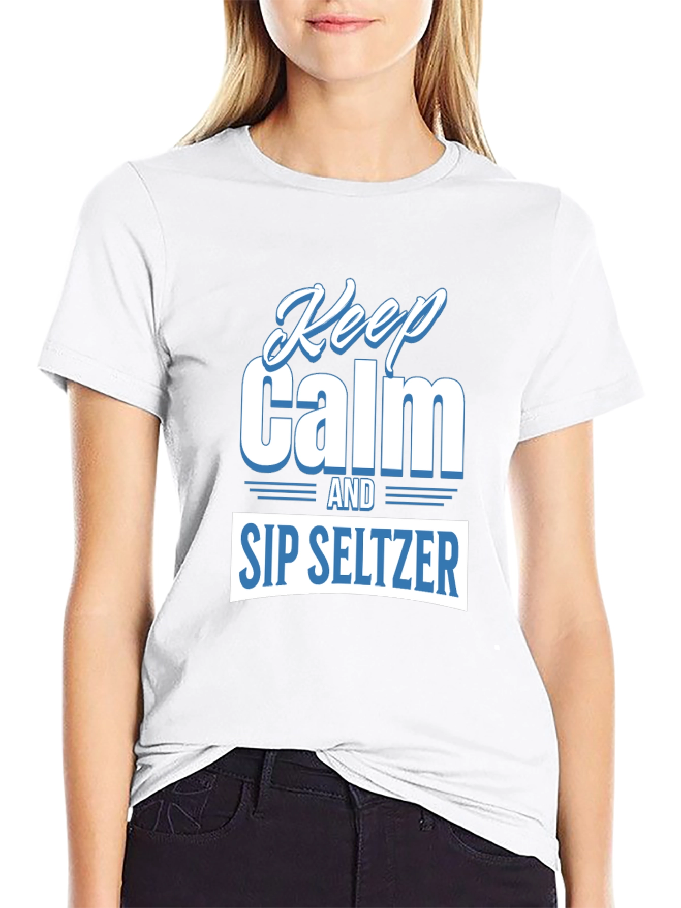 Keep Calm and Sip Seltzer Black T-Shirt