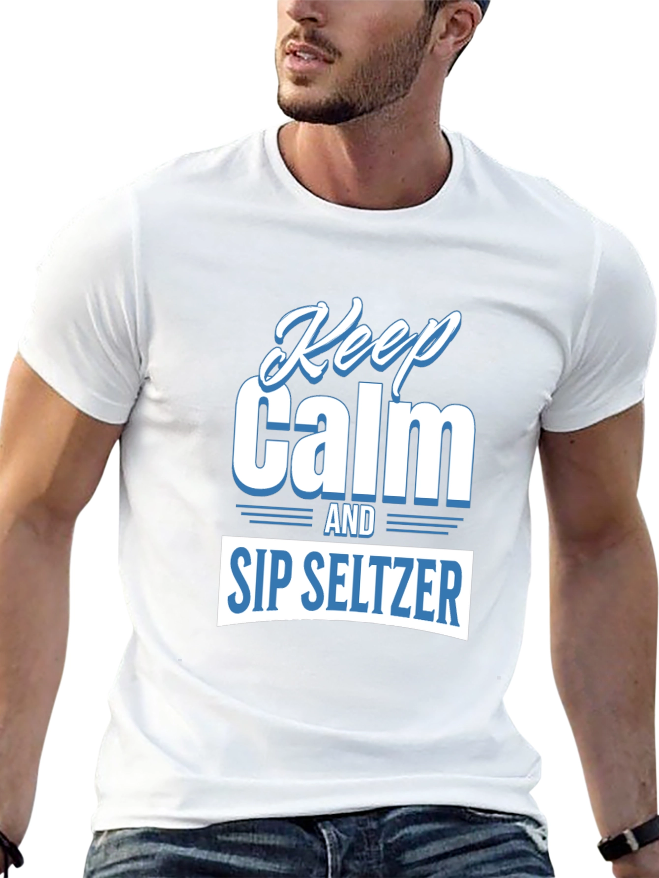Keep Calm and Sip Seltzer Black T-Shirt