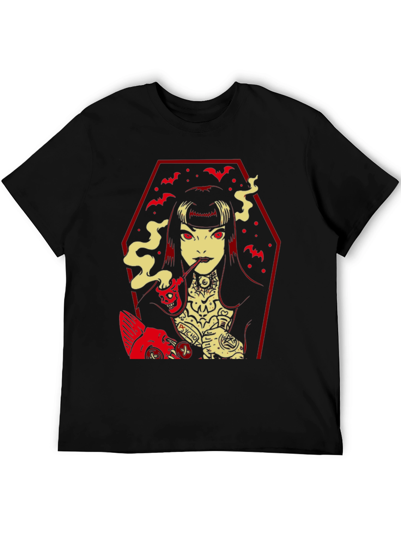 Goth Girl Graphic T-Shirt - Edgy Style