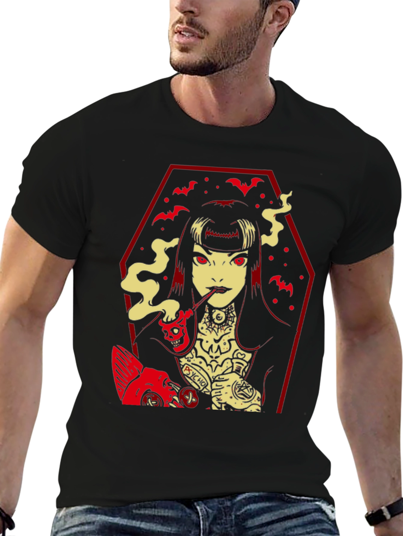 Goth Girl Graphic T-Shirt - Edgy Style