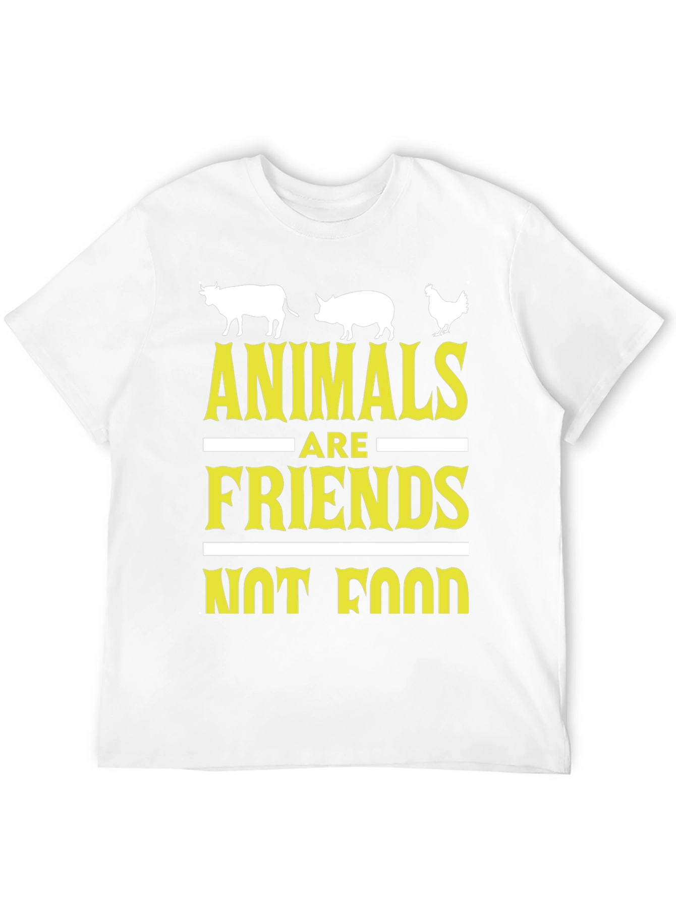 Vegan Slogan Tee: Animals Are Friends Not Food