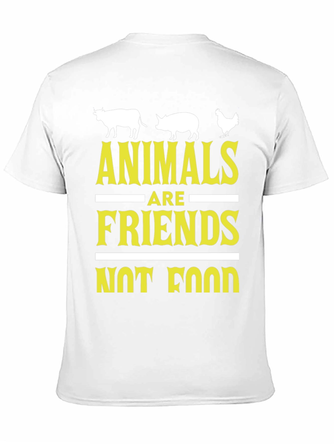 Vegan Slogan Tee: Animals Are Friends Not Food
