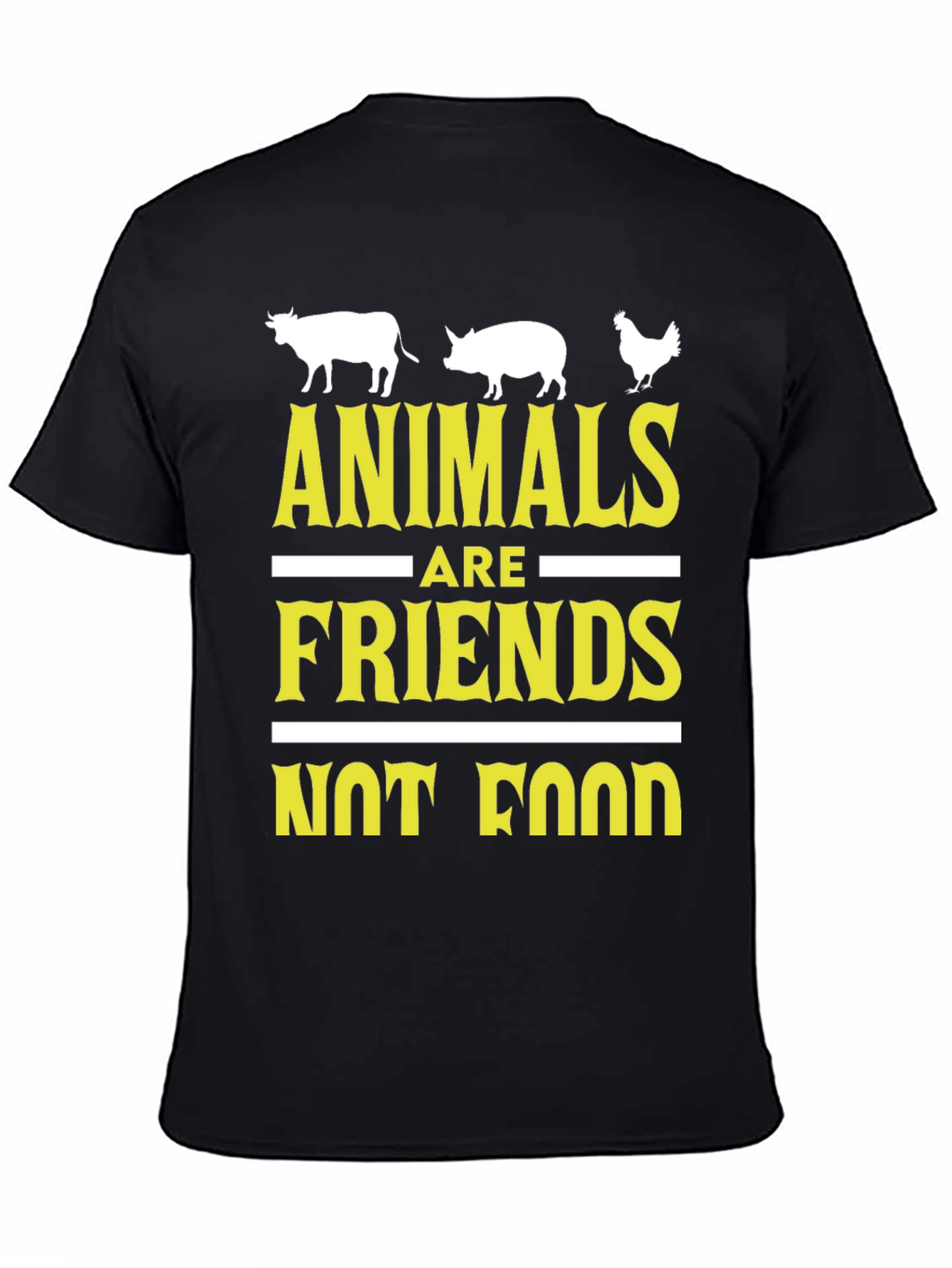 Vegan Slogan Tee: Animals Are Friends Not Food