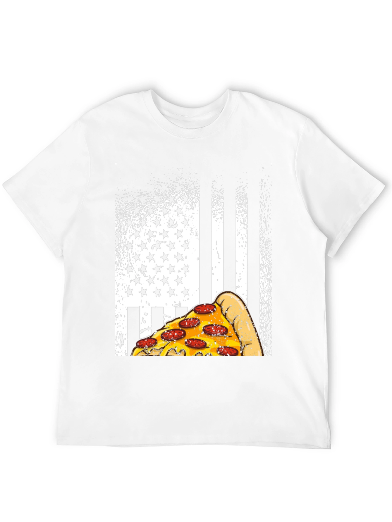 Pizza American Flag Graphic T-Shirt