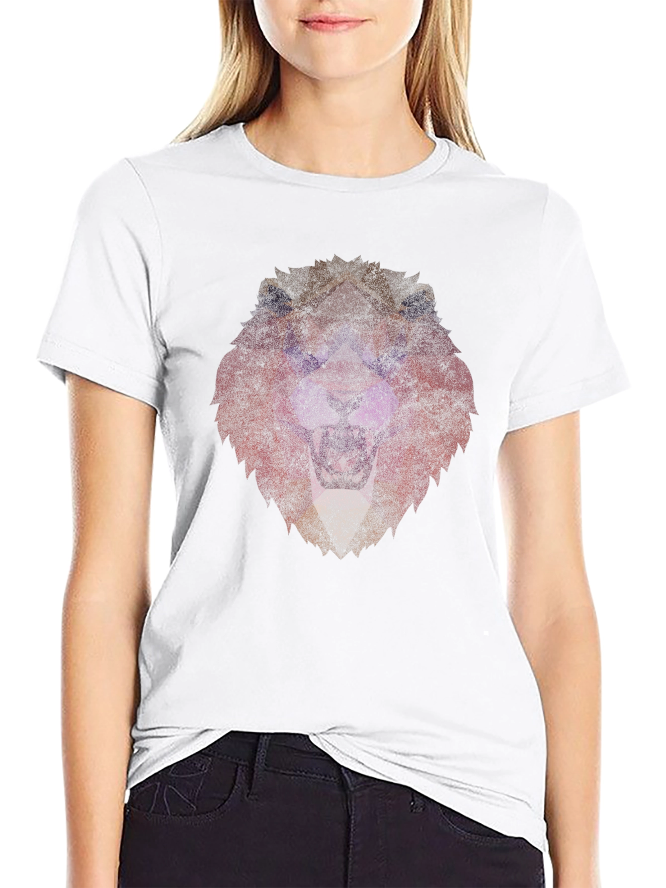 Lion Graphic Print Black Tee