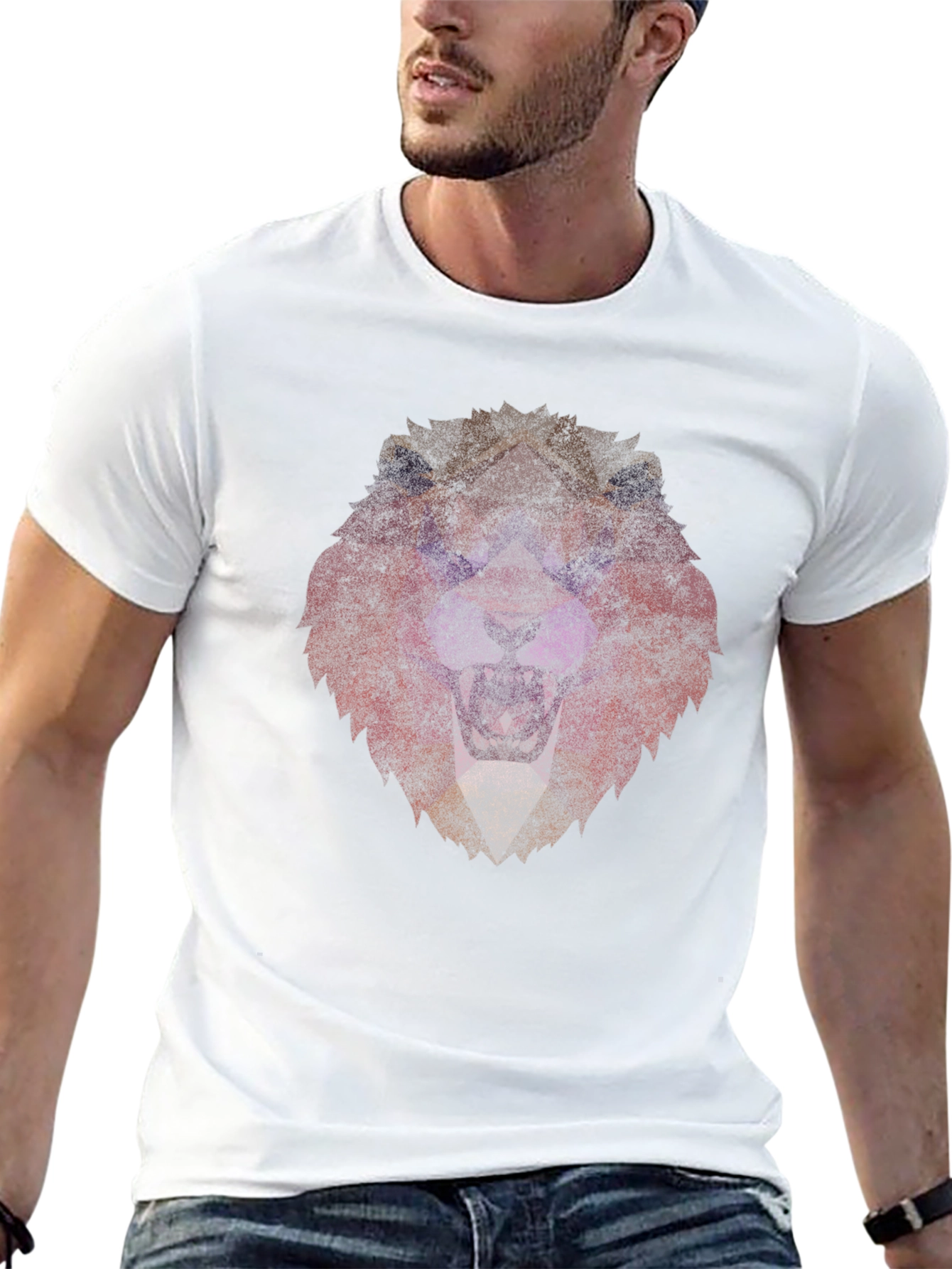 Lion Graphic Print Black Tee