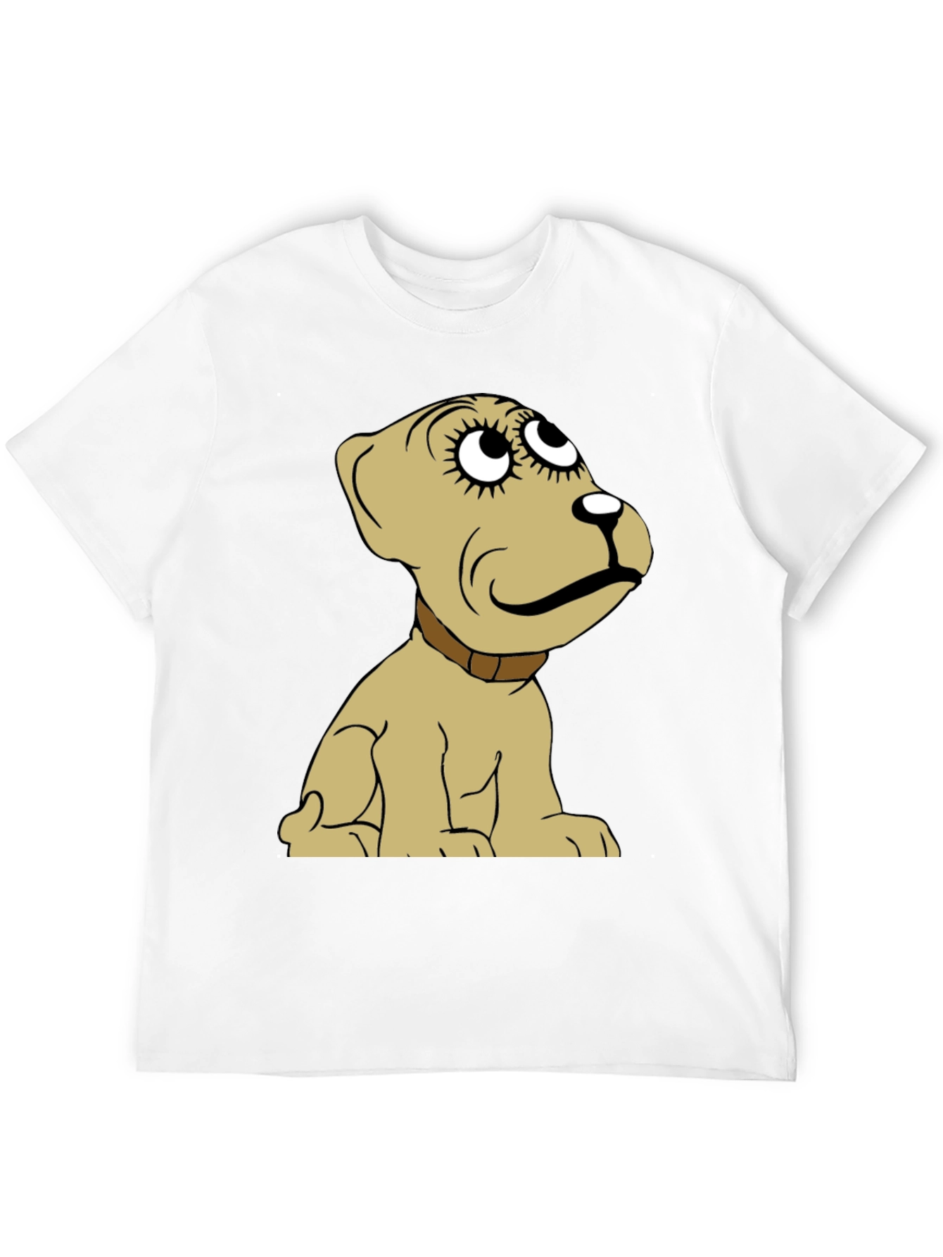 Cartoon Dog Graphic Tee -  Unisex Black T-Shirt