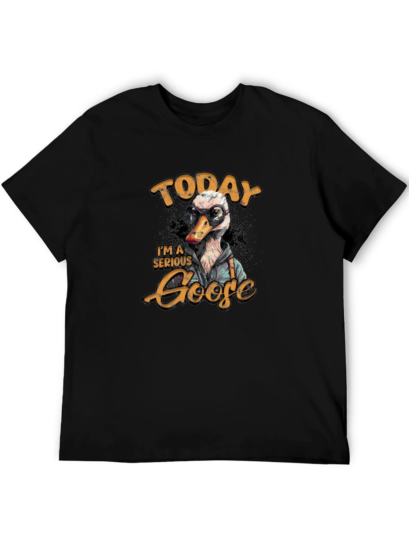 Serious Goose Graphic Tee - Black Cotton T-Shirt