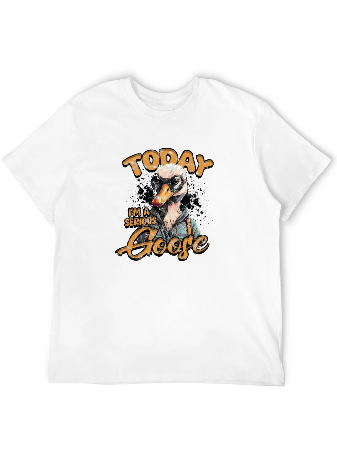 Serious Goose Graphic Tee - Black Cotton T-Shirt