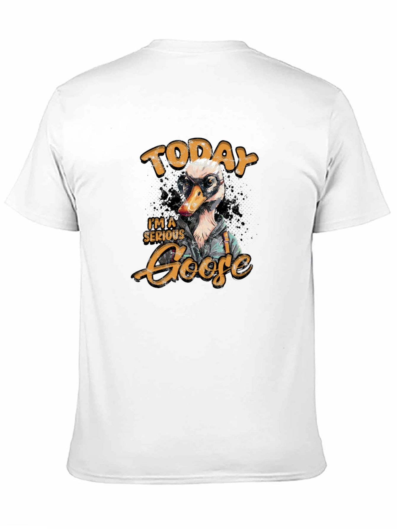 Serious Goose Graphic Tee - Black Cotton T-Shirt