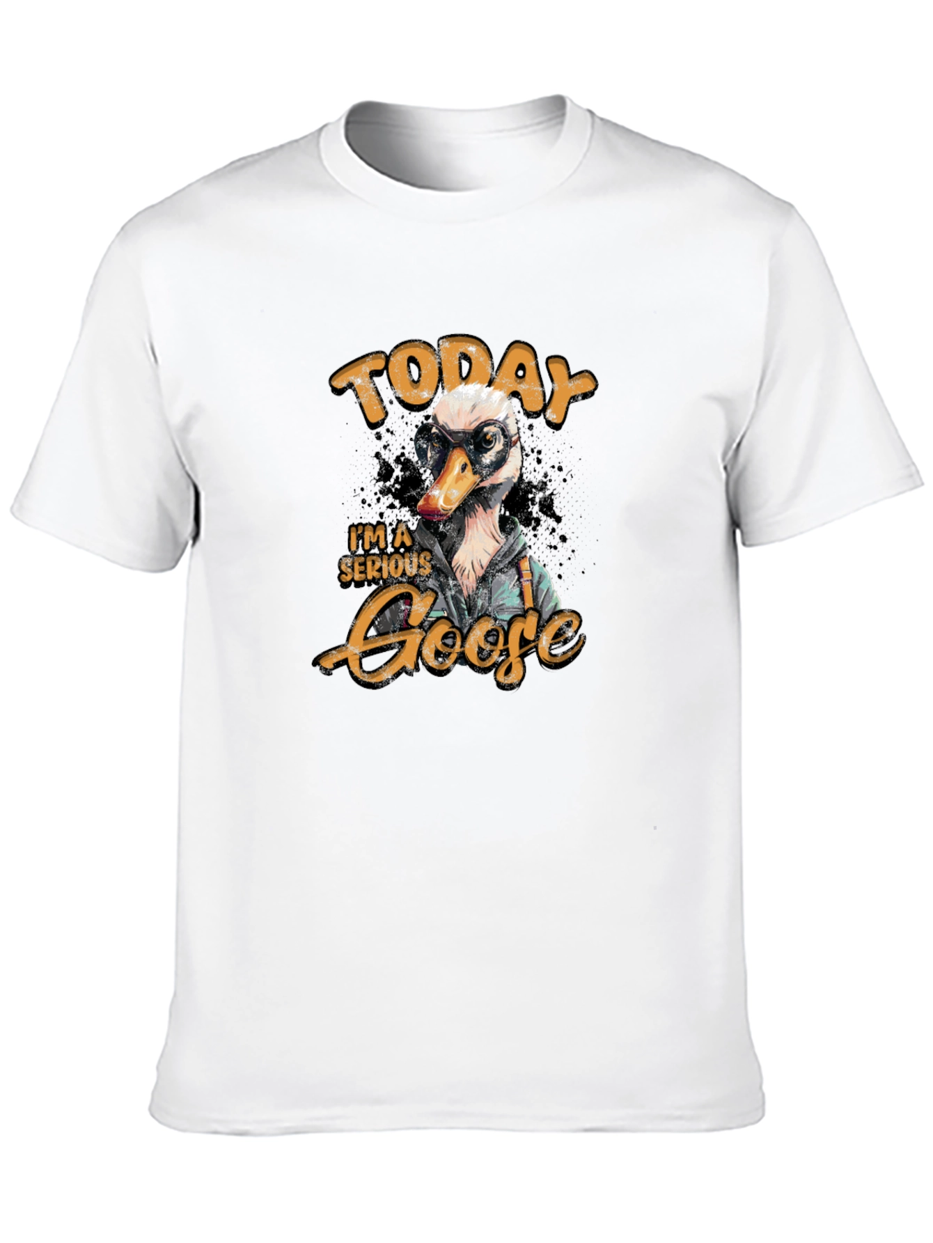 Serious Goose Graphic Tee - Black Cotton T-Shirt
