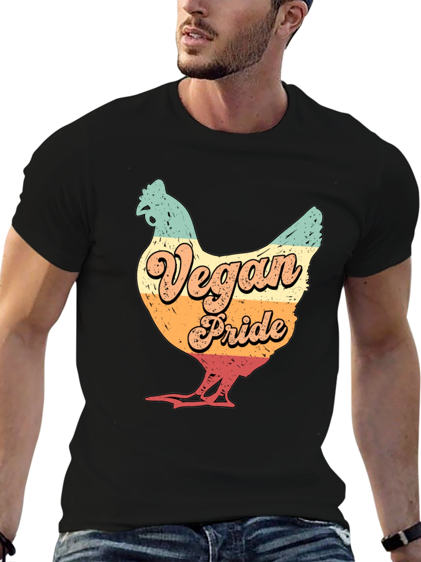 Vegan Pride Chicken Graphic T-Shirt