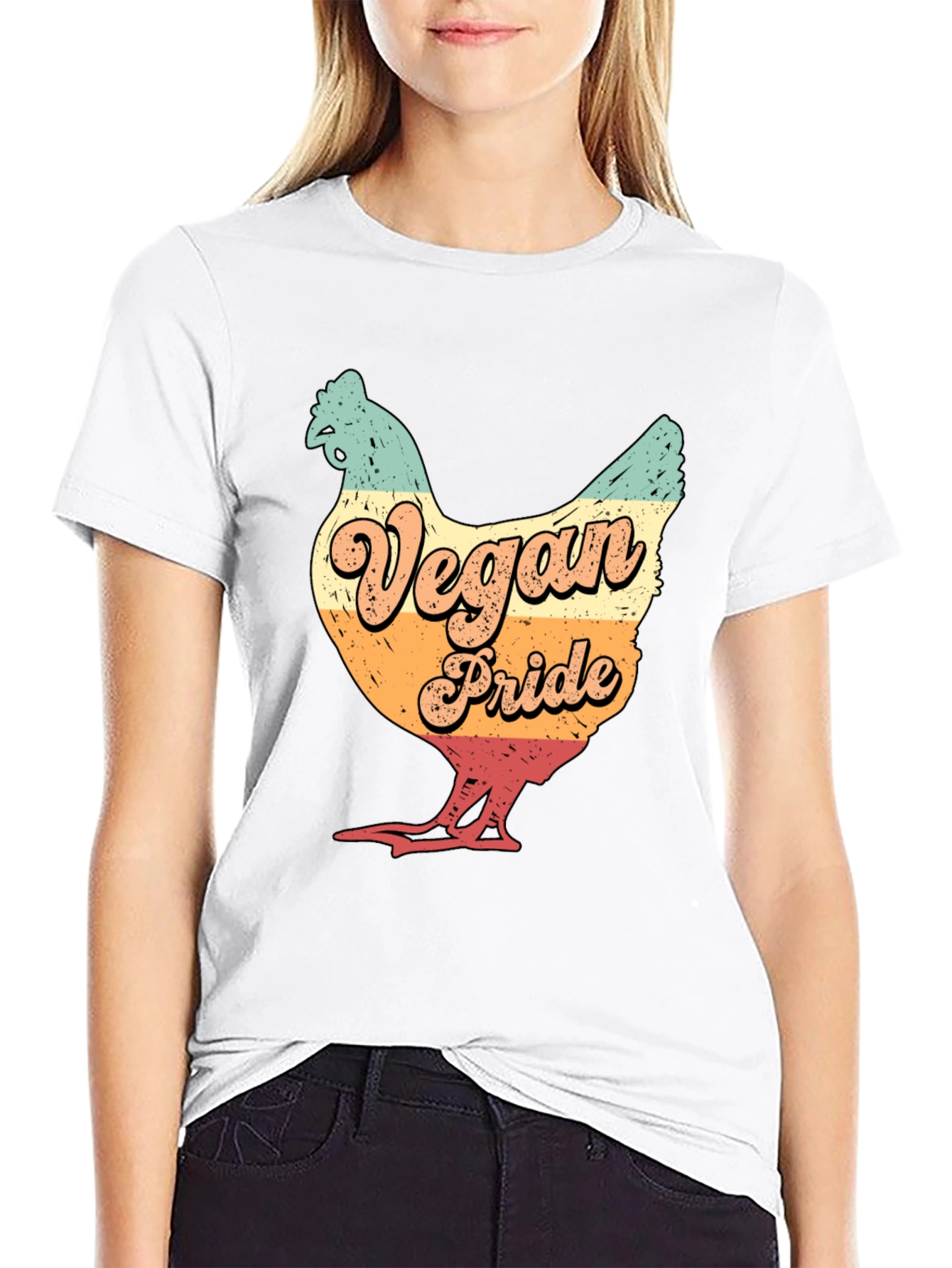 Vegan Pride Chicken Graphic T-Shirt