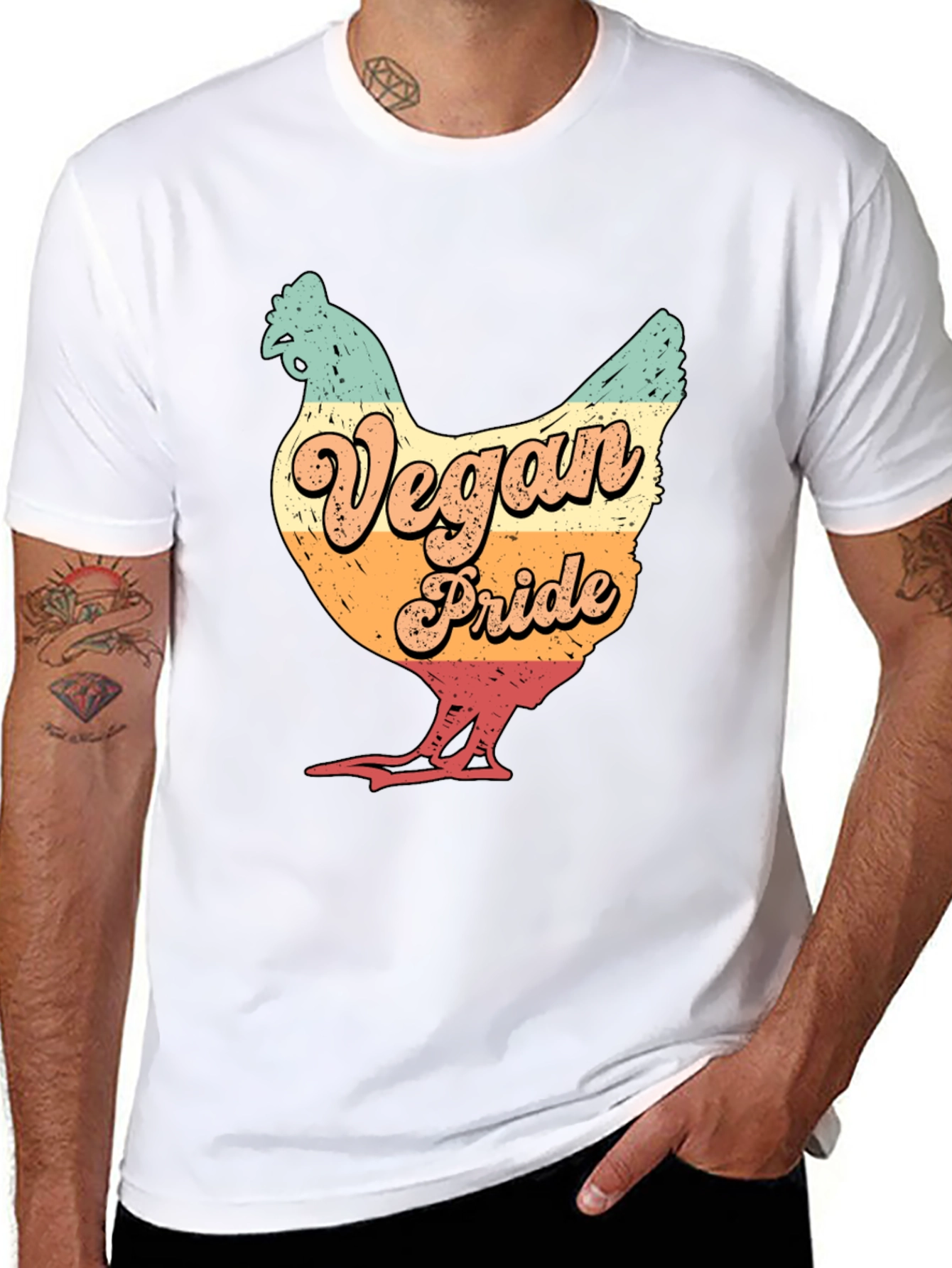 Vegan Pride Chicken Graphic T-Shirt