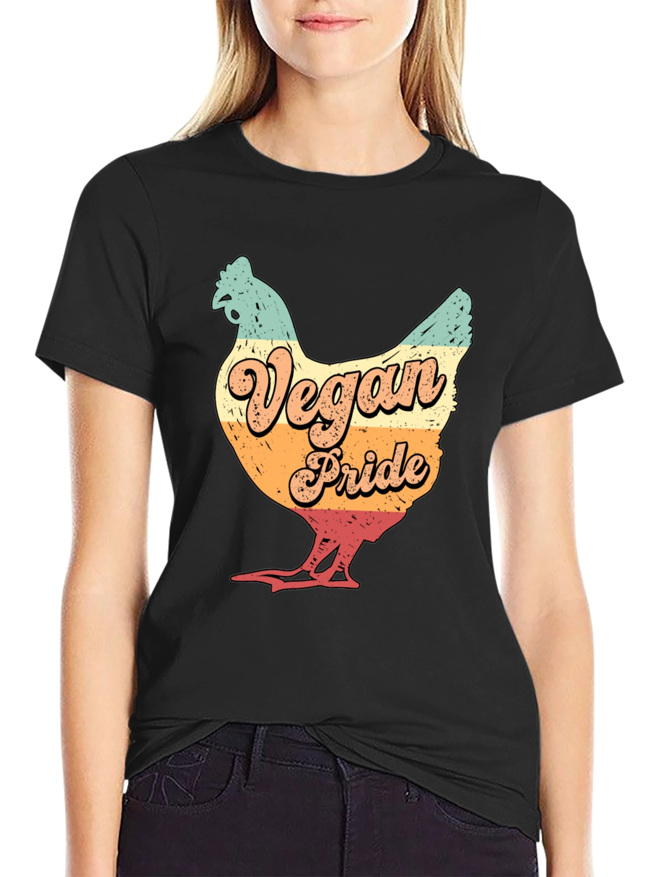 Vegan Pride Chicken Graphic T-Shirt