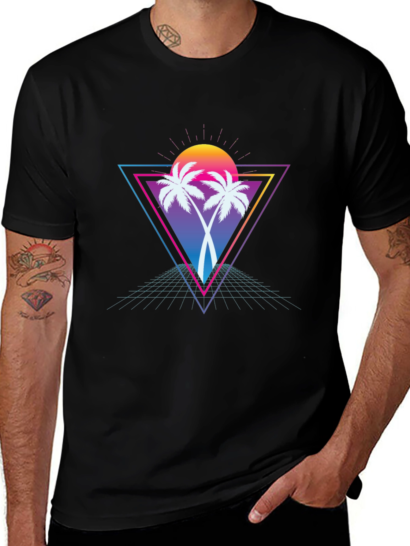 Retro Palm Tree T-Shirt - Vaporwave Style