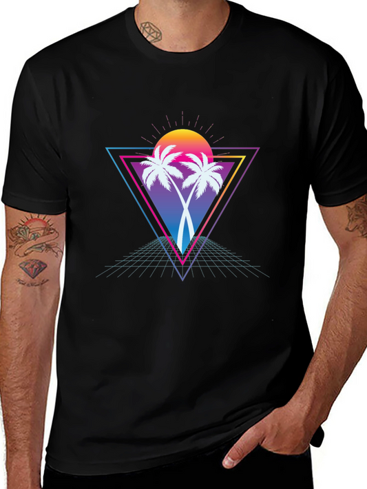 Retro Palm Tree T-Shirt - Vaporwave Style