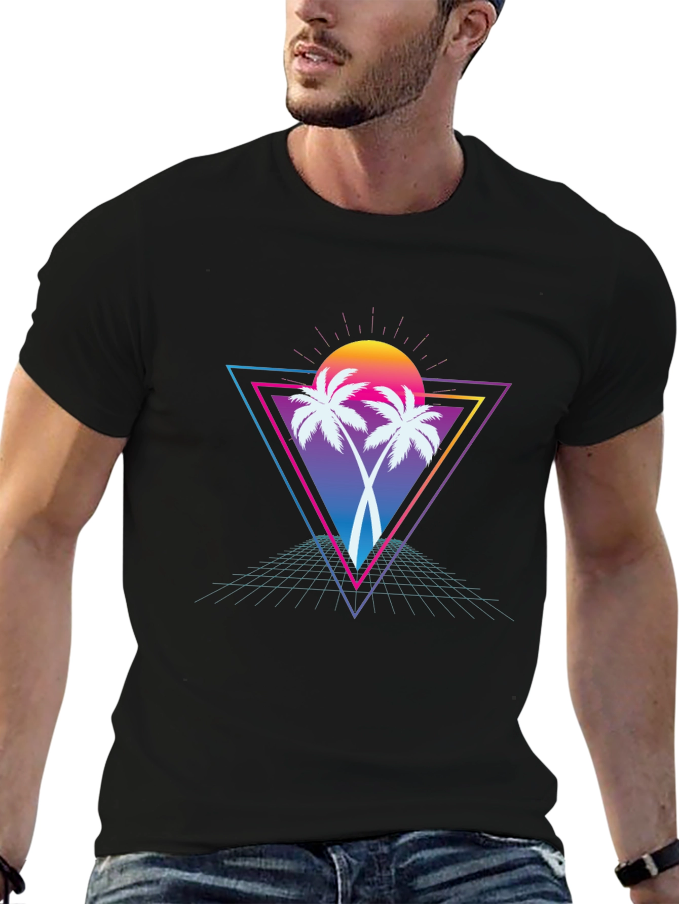 Retro Palm Tree T-Shirt - Vaporwave Style