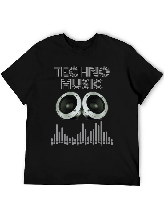 Techno Music Graphic Tee - DJ Speaker Design
