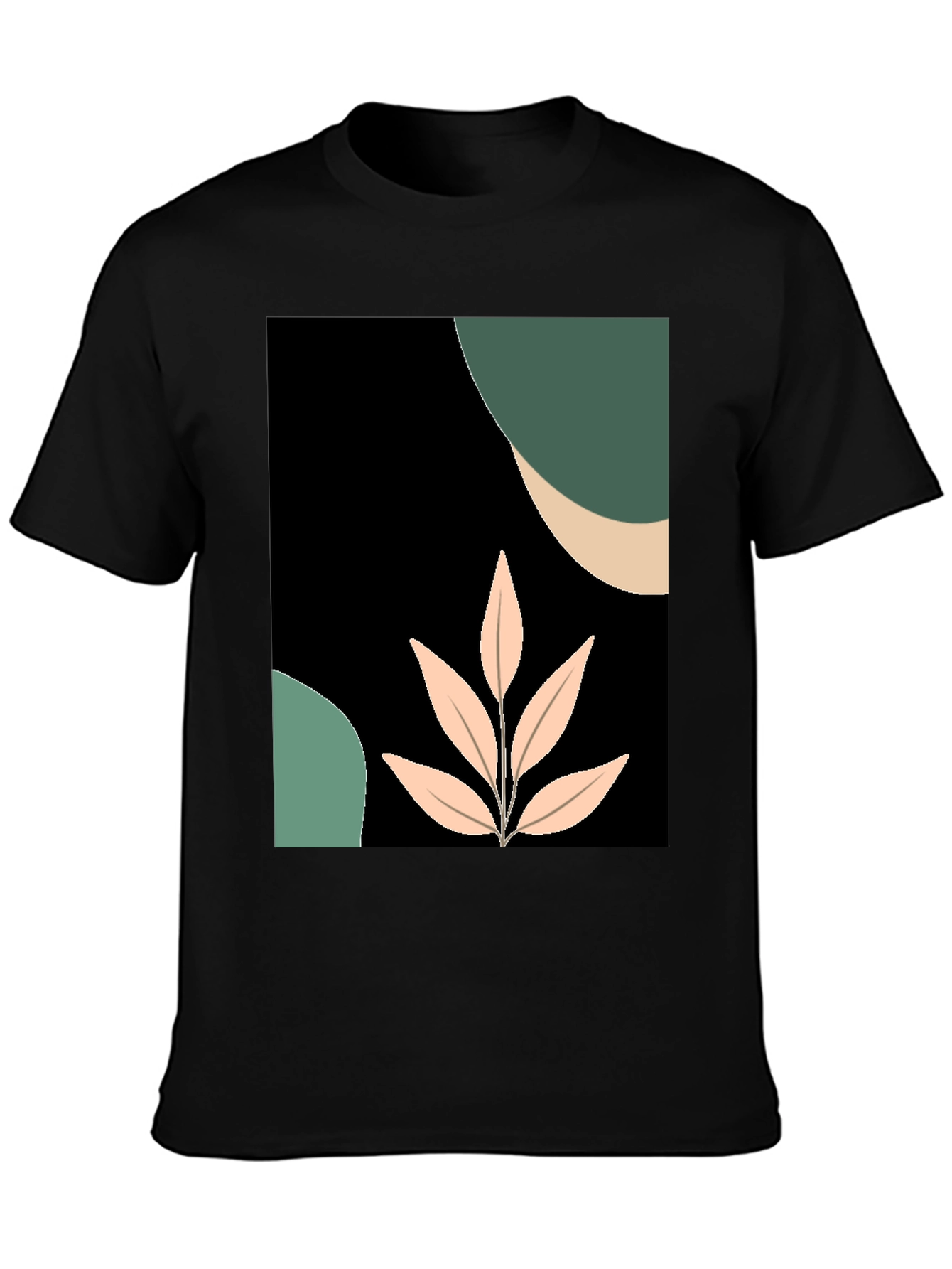 Abstract Leaf Graphic Tee - Modern Casual Style