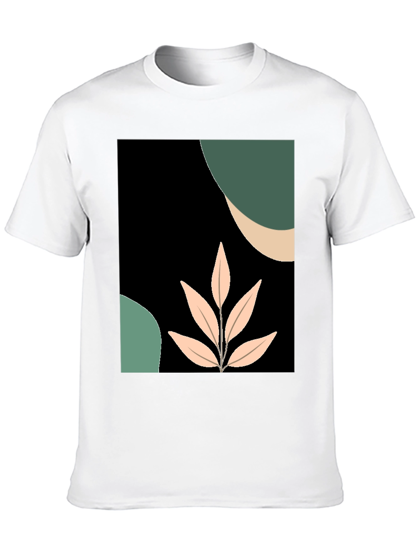 Abstract Leaf Graphic Tee - Modern Casual Style