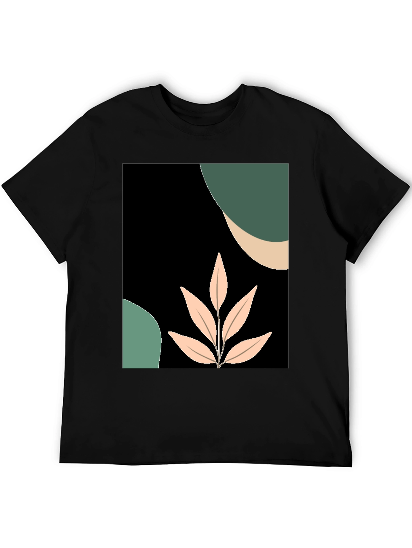 Abstract Leaf Graphic Tee - Modern Casual Style