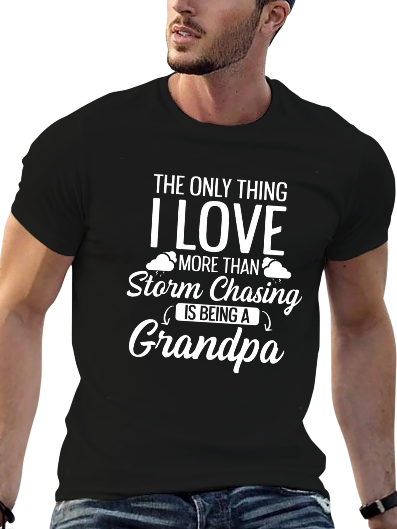 Storm Chasing Grandpa Graphic Tee - Black