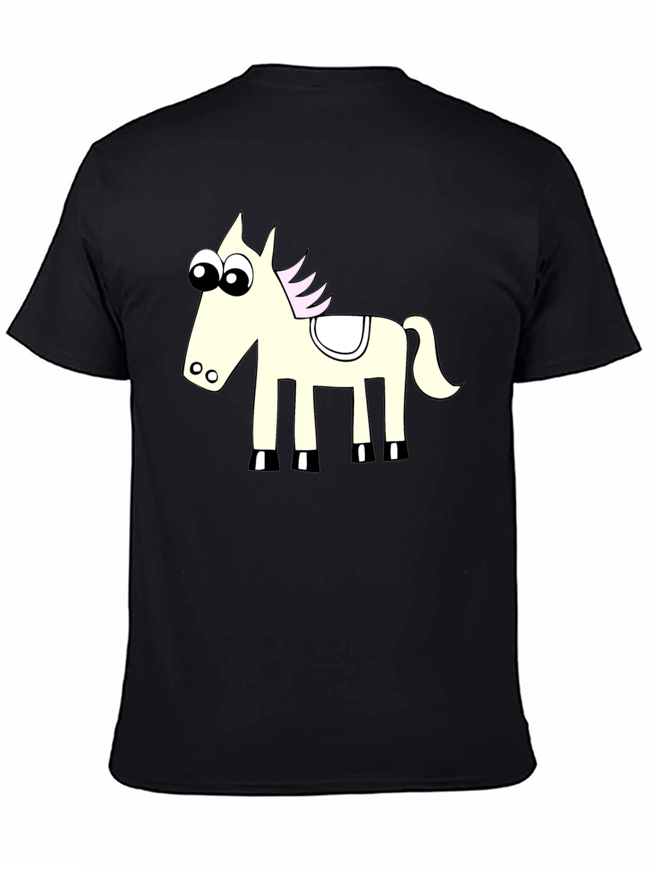 Funny Horse Graphic Black T-Shirt