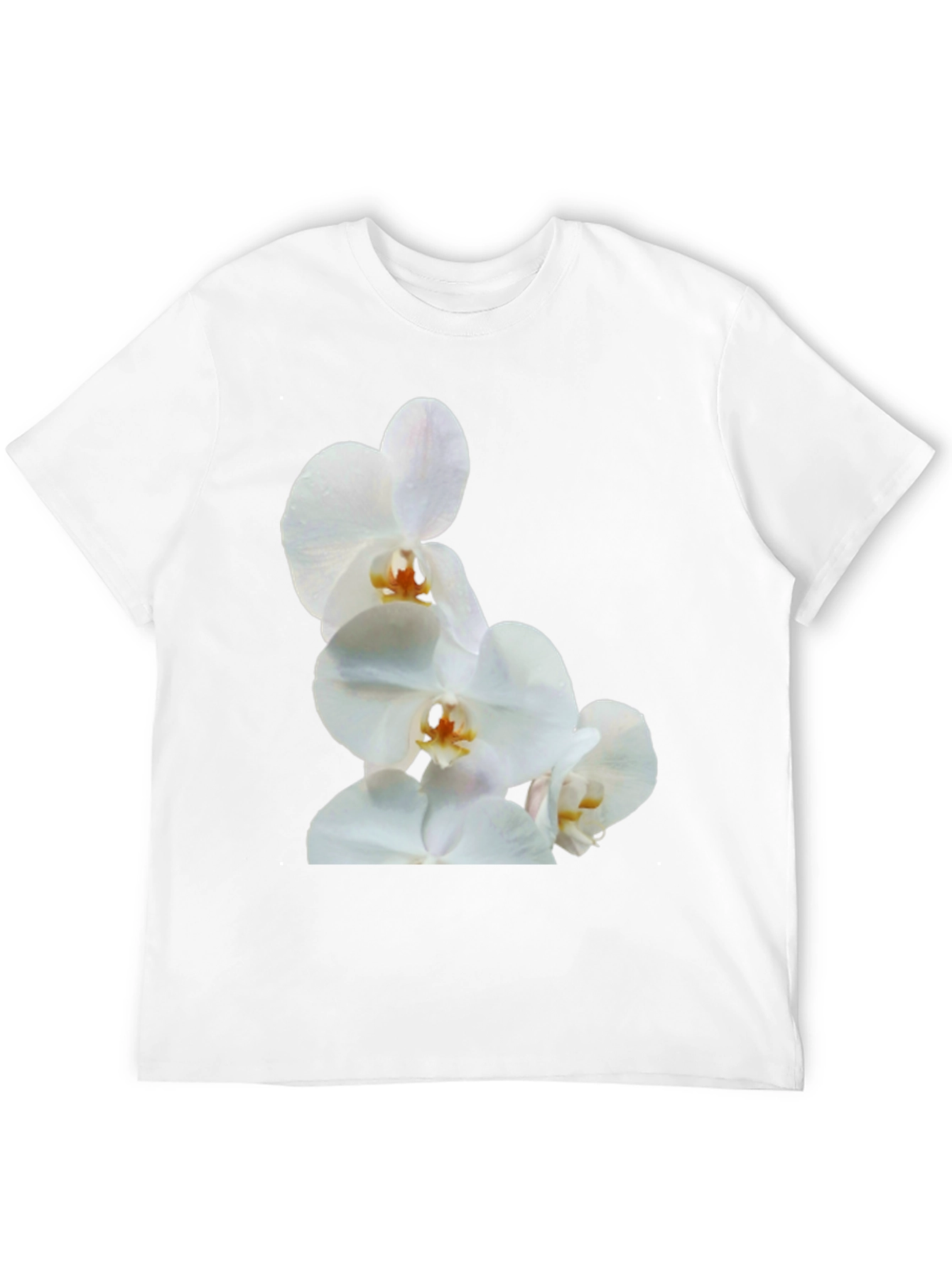 White Orchid Graphic Black Tee