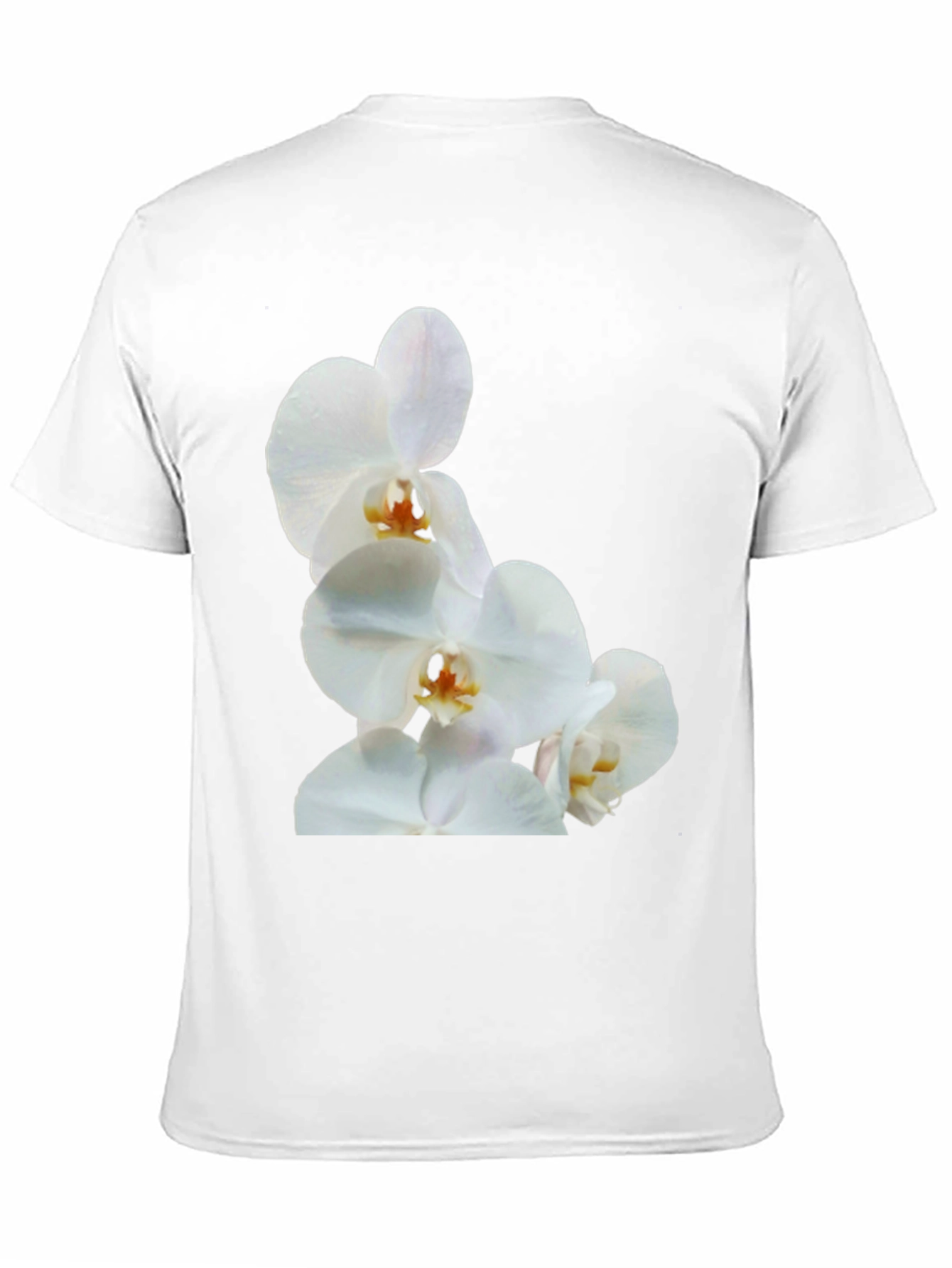 White Orchid Graphic Black Tee
