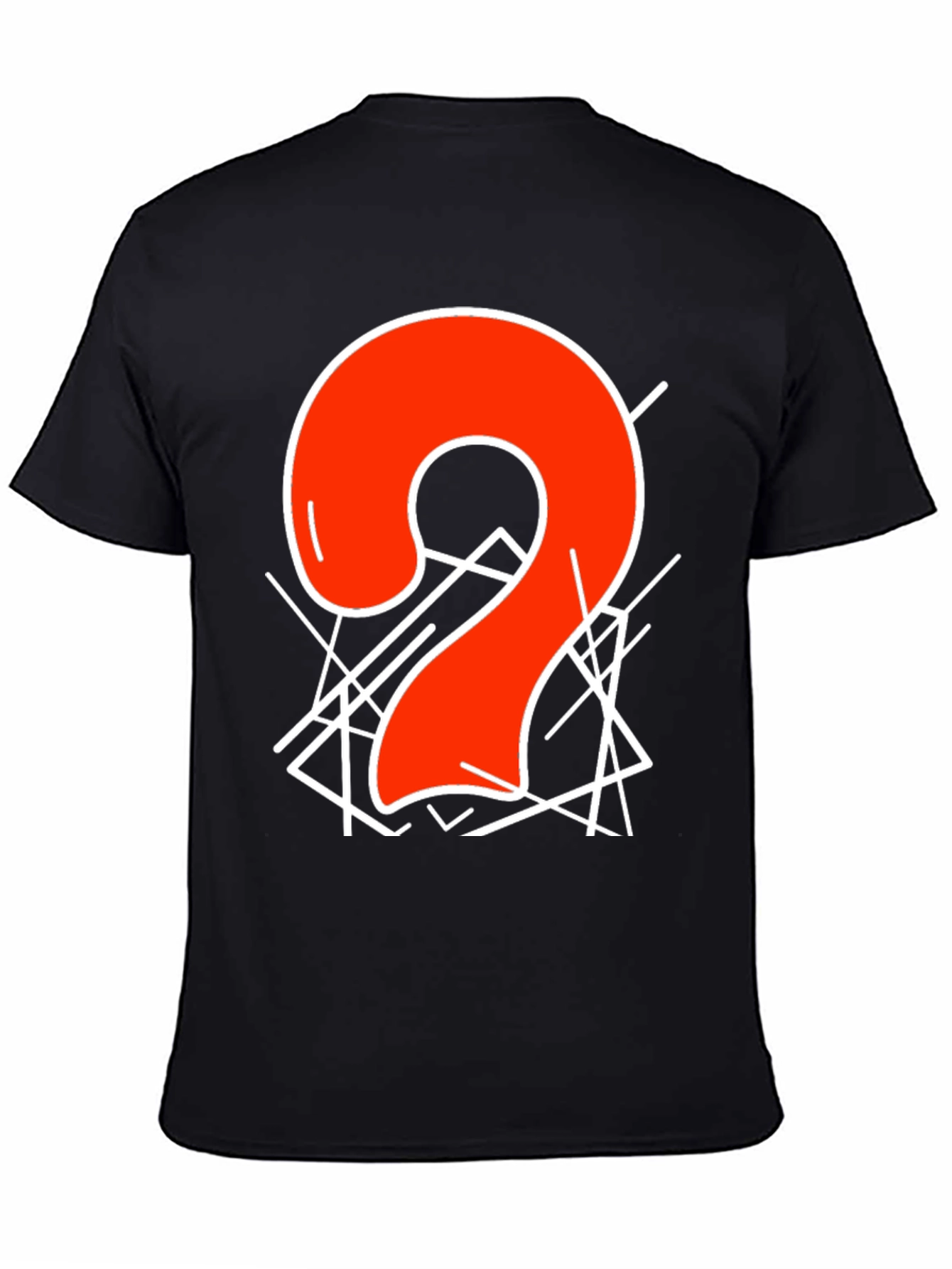 Abstract Number 2 Graphic T-Shirt - Black